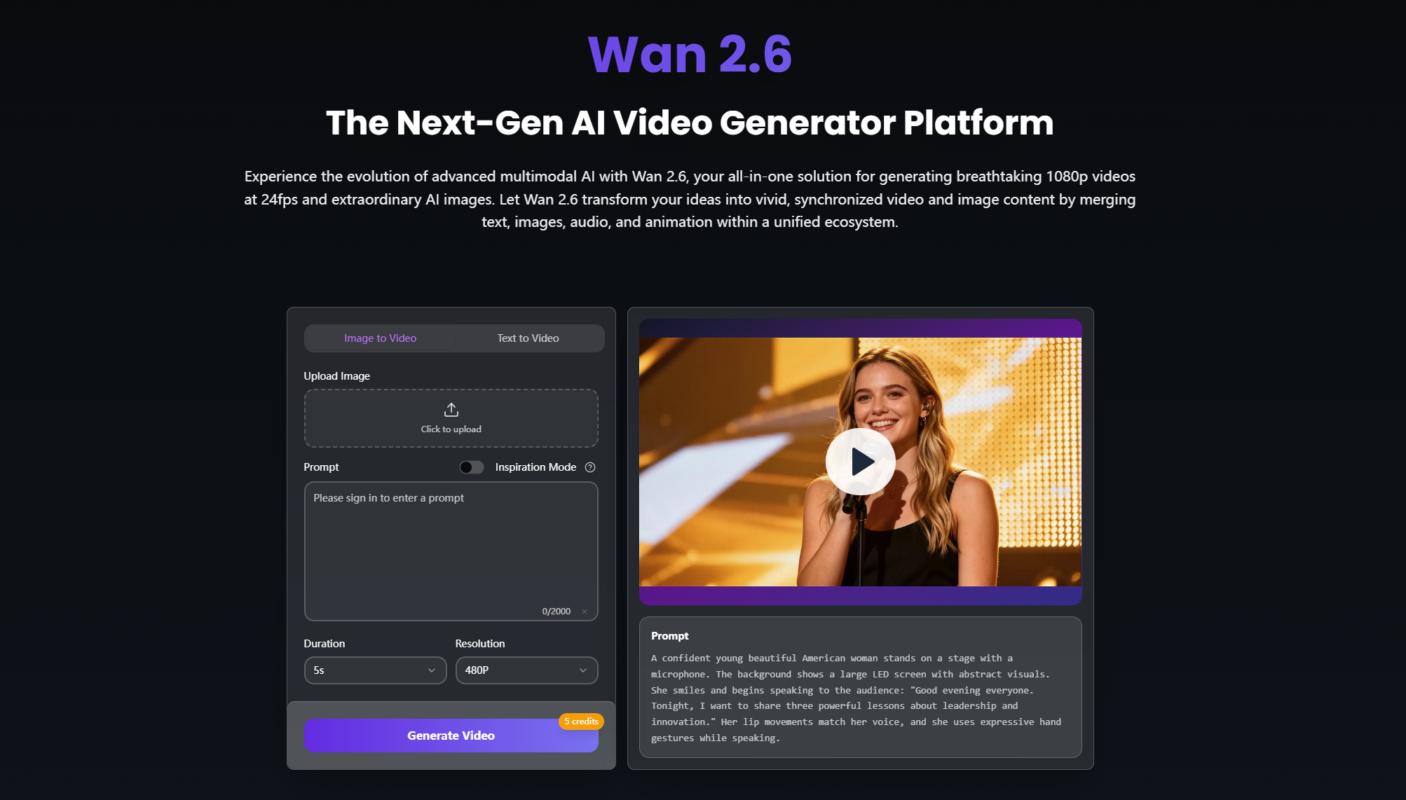 Wan 2.6 AI Video | Open Launch